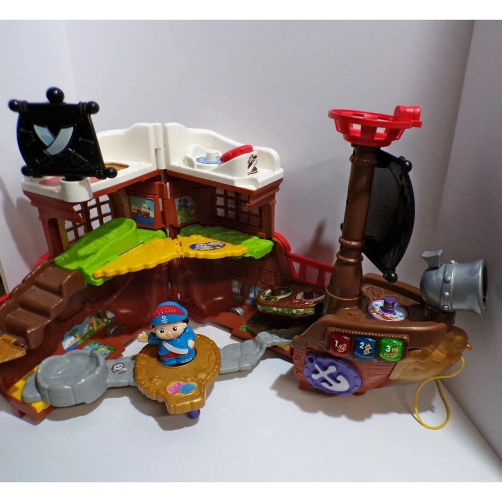 VTech Treasure Seekers Pirate Ship Boat Fold Out Playset Works Missing‎ Pieces